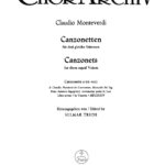 Monteverdi, Claudio : Canzonettas