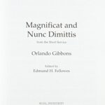 Orlando Gibbons : Magnificat and Nunc Dimittis (from Short Service)