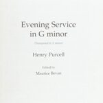 Henry Purcell : Evening Service In G Minor